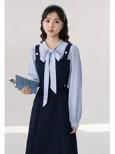 デザイン性が高い！ダークブルーのシャツワンピース【冷たい季節に最適・表情豊かなスタイル】（セットアップ対応）