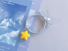 手作り星型リボンヘアゴム【ブルー・かわいいデザイン】