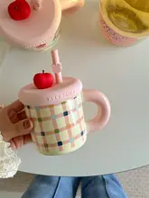 ストローカップ 可愛い ユーザーシーン 陶器 新しい カラフル 若者向け