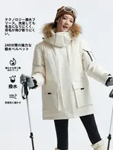 Camel 男女兼用 アウトドア用ダウンジャケット【厚手・防風・防水・取り外し可能なファー付き】