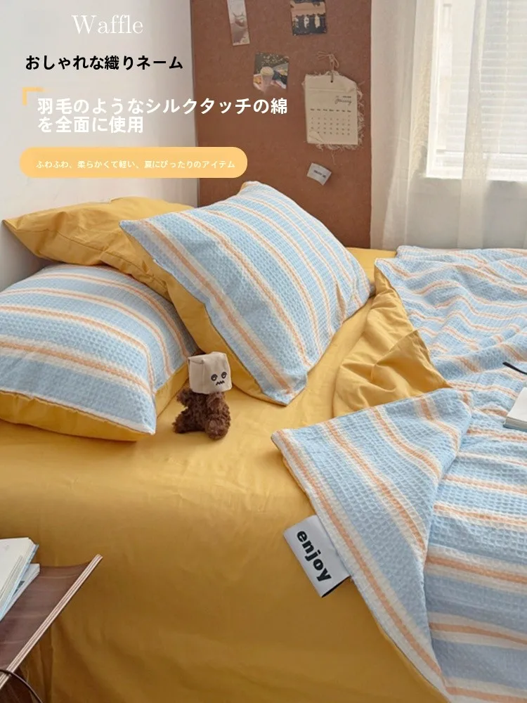 夏用ワッフル織りブランケット：涼感と抗菌機能を備えた全棉サマーブランケット