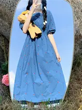 夏用ワイドシルエットのチューリップデザインワンピース【レトロスタイル・四角ネック・大きいサイズ】