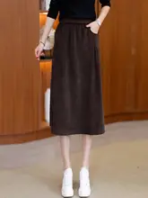 春秋用 大きいサイズのハイウエスト Aラインスカート【梨形体型にフィット・した着心地】