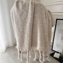 ソファーブランケット ウール ニット フリンジ 上品 フレンチ風 リビング用 昼寝用 ベッド用
