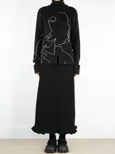 ロングスカート レディ  ース 裏起毛 厚手 フリル ストレート シンプル 着回し 冬