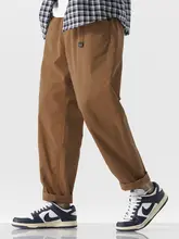 秋用コットン製 メンズワイドレッグパンツ【カジュアル・フィット・ストレート】