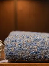 シルバーグレーのツイード風生地【高級感のあるDIYファッション用】（セットアップ対応）