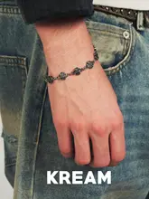 ブレスレット メンズ チタン クロスモチーフ ヴィンテージ加工 ストリート 「KREAM」