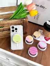 磁吸式スマホスタンド【ストライプデザイン・回転式・マグセーフ対応】