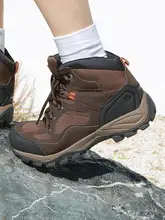 メンズ防水アウトドア登山靴【滑り止め・中高幹・牛革・クッション性】