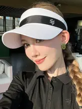 シンプルで使いやすい！レディース ゴルフ用 サンバイザー帽【アウトドア・日焼け対策・空頂デザイン】