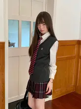 JK制服重ね着用ニットベスト【学院風・カーボングレー】（セットアップ対応）
