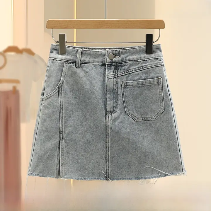 高腰デザインのスリムフィット半身スカート【夏用・韓国スタイル・レディス】（セットアップ対応）