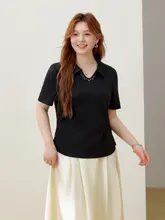 褶皱デザインの万能Tシャツ【大きいサイズ・ファッション・夏用】（セットアップ対応）