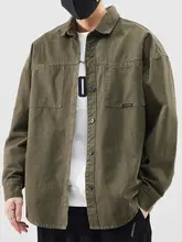 作業用長袖シャツ メンズ アウター コットン 春秋 休闲