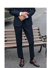 ウール製 ビジネスパンツ【スリムフィット・ストレート・イギリス風】