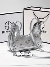 ショルダーバッグ レディース シルバー 半月型 上品 おしゃれ 誕生日プレゼント