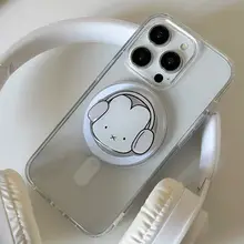 マグネット搭載 伸縮式うさぎデザイン携帯スタンド【可愛いアニメスタイル・折りたたみ式】
