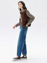 9分ストレートパンツ 春秋向け トルコ製ストレッチデニムコットン ヴィンテージスタイル