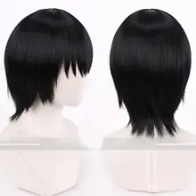 黒色のショート髪コスプレウィッグ【子供用・円形地肌デザイン】