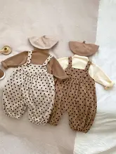 ロンパース サロペット 2点セット キッズ 男の子 女の子 コーデュロイ 水玉柄 無地 インナー インスタ映え 春