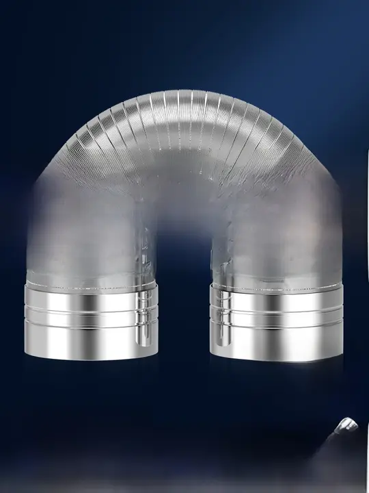 耐高温アルミ製伸縮排気管【油煙機用・硬管タイプ・金属製通風ダクト】