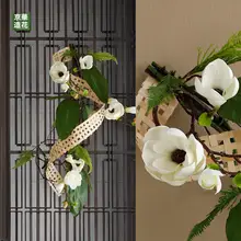 リアルなバラのつる偽花 壁面装飾用アーチ吊り花アート【ラティス装飾・絡み付け用】
