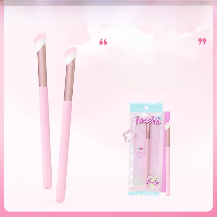 MINISO コンシーラーブラシ 斜めカット 丸型 コンパクト クマカバー 涙袋 ディテールメイク 指先フィット キュート