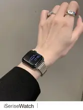クロスデザインのApple Watch用金属バンド【夏用・通気性・男女兼用】（セットアップ対応）