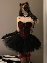 ハロウィンデビルコスチューム【セクシーキャットメイド・ナイトパーティー・女性用】（セットアップ対応）