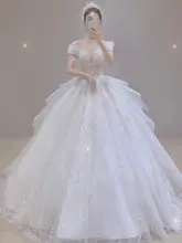 一字肩ドレス【高級感あるフレンチスタイル・妊婦対応・トレーン付き】