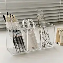 透明アクリルメイクブラシ収納筒【デスクトップ用・化粧品整理ボックス】