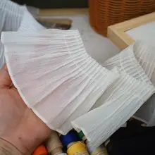 極上の柔らかさの雪紡生地レースフリル装飾【服の襟用・幅広】（セットアップ対応）