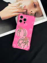 ダスティピンクの南瓜デザイン携帯電話ケース【角穴あけ対応・斜め掛けストラップ付き】