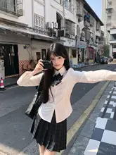 黒と青のチェック柄JK制服スカート【日本風・秋冬用・サクラデザイン】（セットアップ対応）