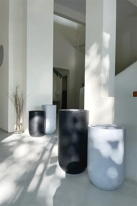 千年木スタイルのリビングフロア盆栽器【長条形・インテリア装飾用】