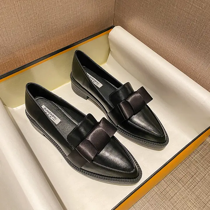 厚底ローファーシューズ【レトロスタイル・春秋用・幅広対応】
