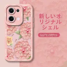 油絵のバラデザインのスマートフォンケース【各種モデル対応・液状シリコン・フルカバー】