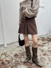 高腰プリーツスカート【デザイン性・ショート丈・スタイリッシュ】（セットアップ対応）
