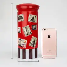 特大サイズのブリティッシュポスト型貯金箱【ブリキ製・子供用・デザインインテリア】