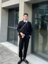 冬用ビジネスカジュアル 毛織り長パンツ【防寒・シンプルデザイン・アンクル丈】