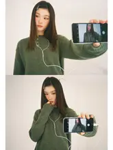 春用のリブ編みハイネックニットセーター【フィット・デザイン性あり】