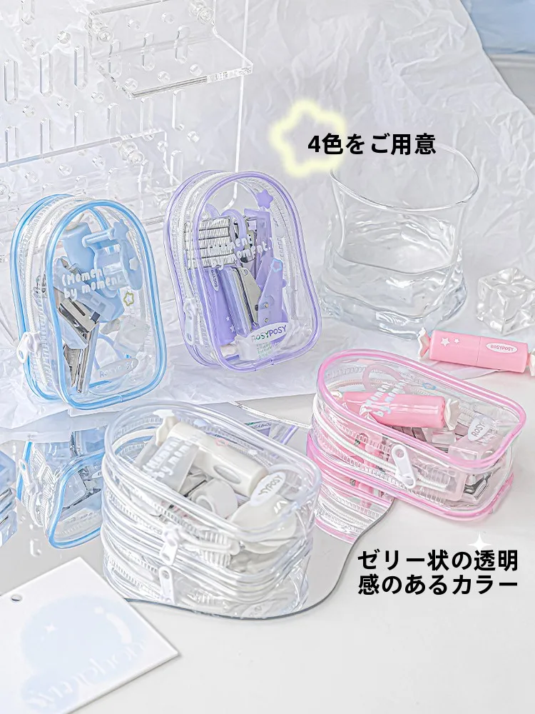 RosyPosy Jellyホッチキスセット：女性向け多機能ステープラーとポータブルホッチキスの実用性解析