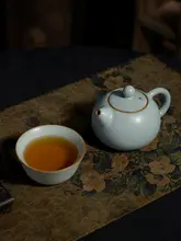 汝窯 西施茶壺セット【陶器製・一壺一杯・レトロスタイル・家庭用】
