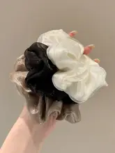 大きなサイズのオーガンジーのヘアゴム【シンプルな丸みのあるデザイン・ヘアアクセサリー】