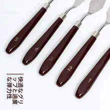青竹 美術用カラーパレットナイフ5本セット【ステンレス製・尖頭・丸頭・平頭】