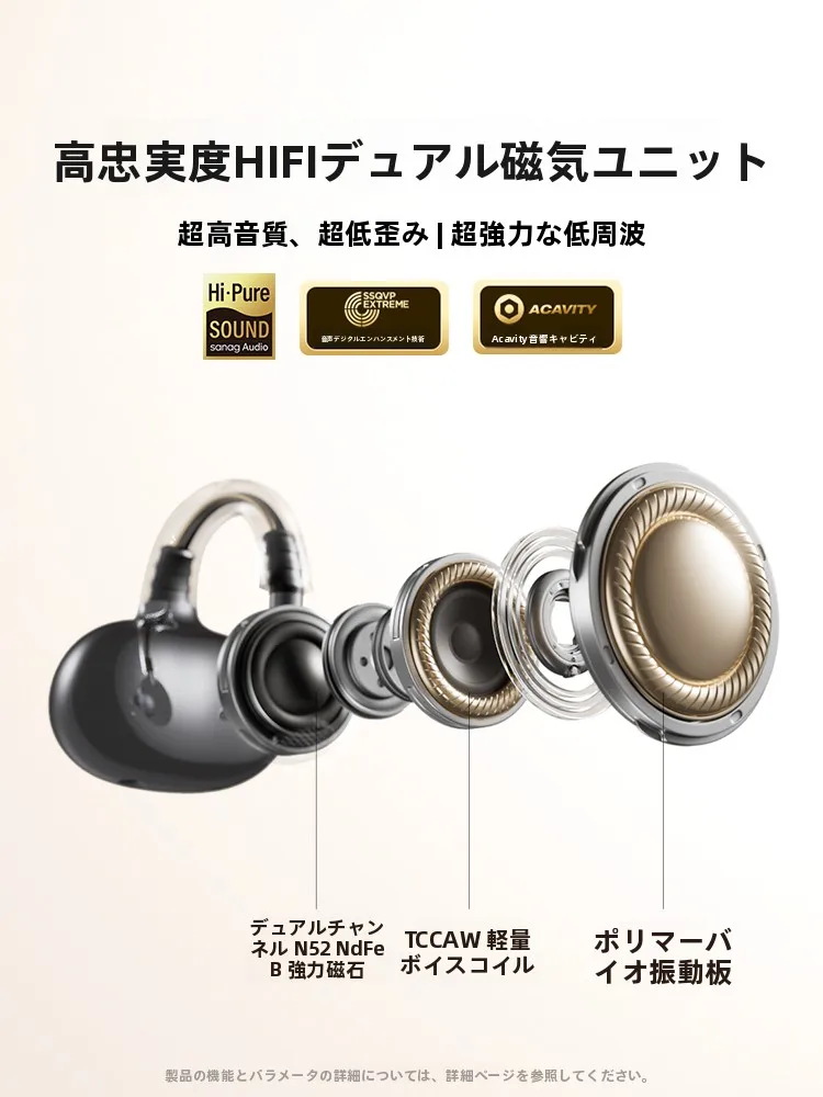 Bluetoothワイヤレスイヤホン S8S AI：ノイズキャンセリング機能付きの運動用 オープンタイプモデル