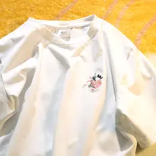 シンプル刺繍の短袖カップルトップス【男女兼用・カジュアルスタイル・極上の柔ら かさ】（セットアップ対応）