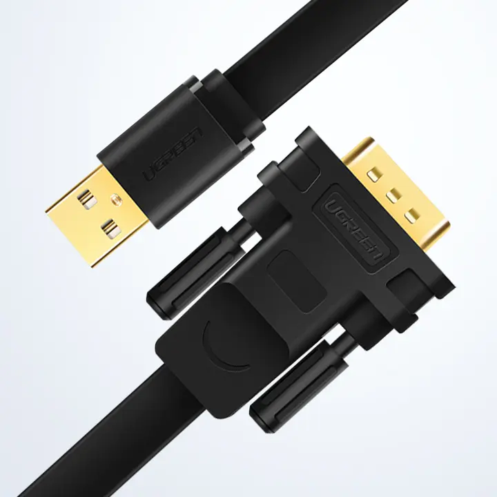 USB RS232 シリアル変換ケーブル DB9 9ピン オスオス FT232チップ ドライバ不要 PC プリンタ 産業用 データ通信