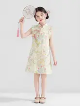 夏用花柄子供用ワンピース【中華風・ドレススタイル】（セットアップ対応）